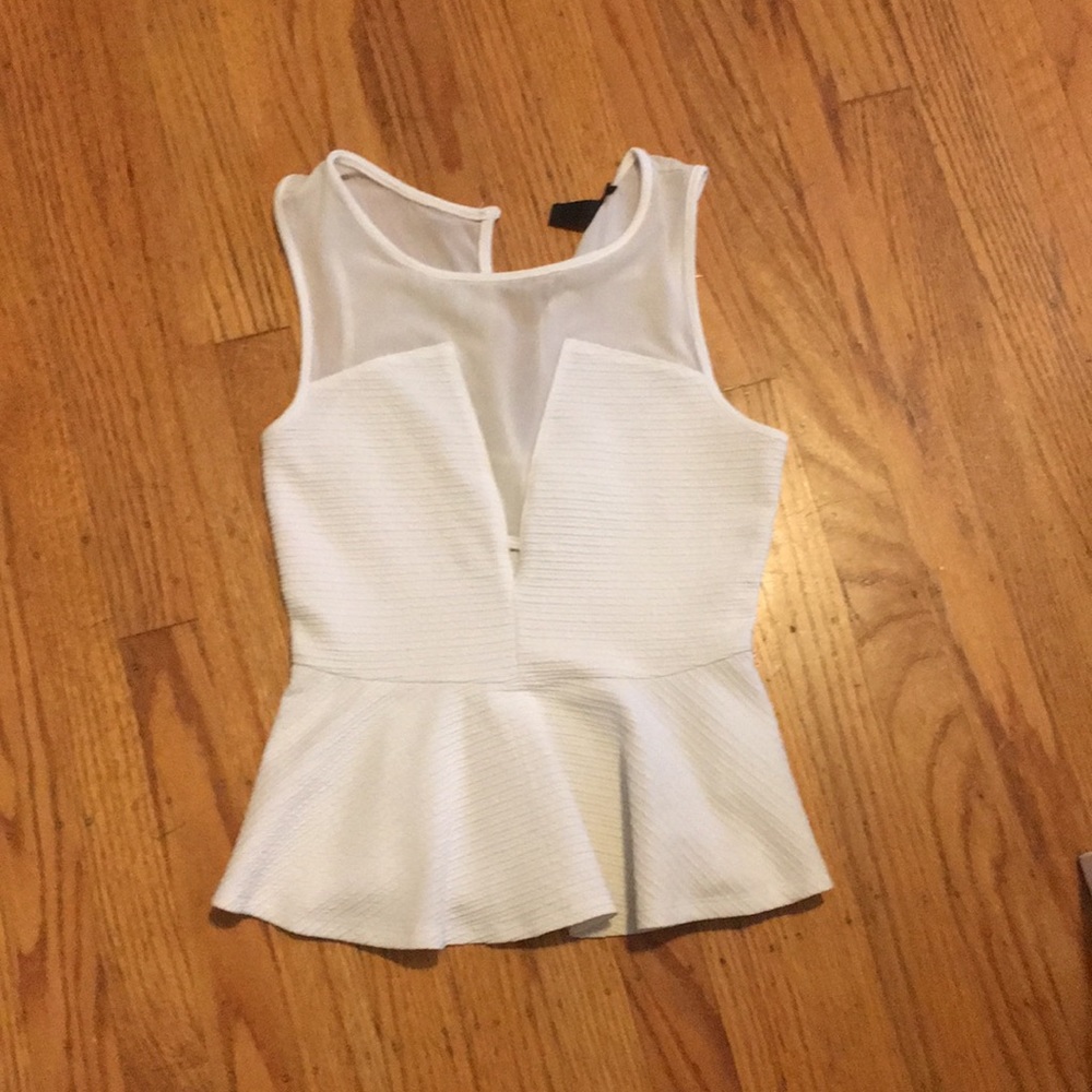 Peplum white top